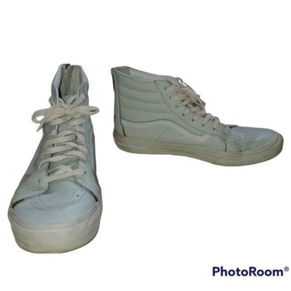 Vans Sneakers Skate Shoes High Tops Sk8 Hi Leather Seafoam Women\'s WOMAN\'S 8.5